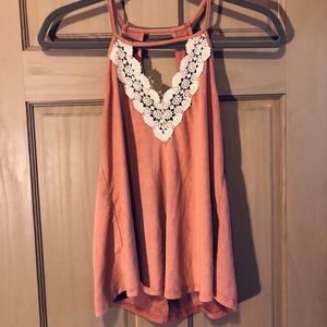 Pink lace tank top